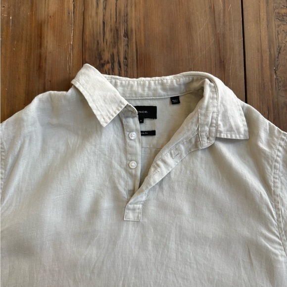 Vince linen short sleeve collard shirt - Picture 6 of 7